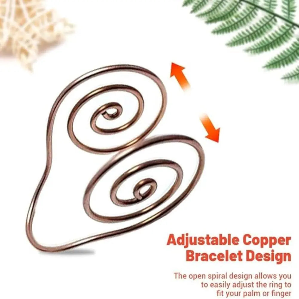Copper Palm Reiki Spiral Ring — Energy Healing Meditation Hand Cuff