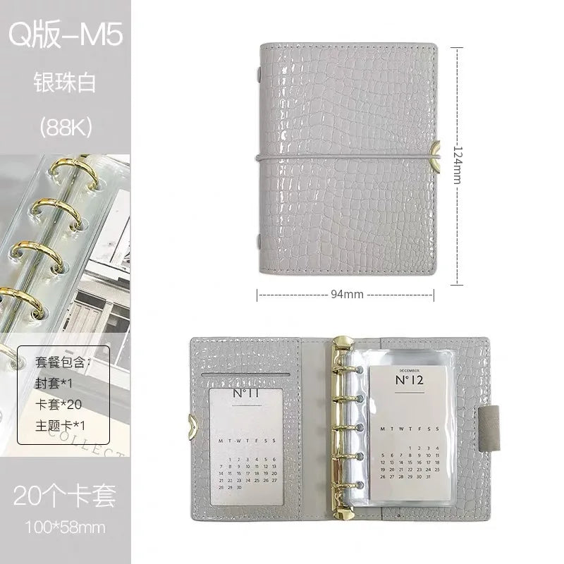 Crocodile Texture Loose-Leaf Journal — Refillable Vintage Notebook, B5/M5