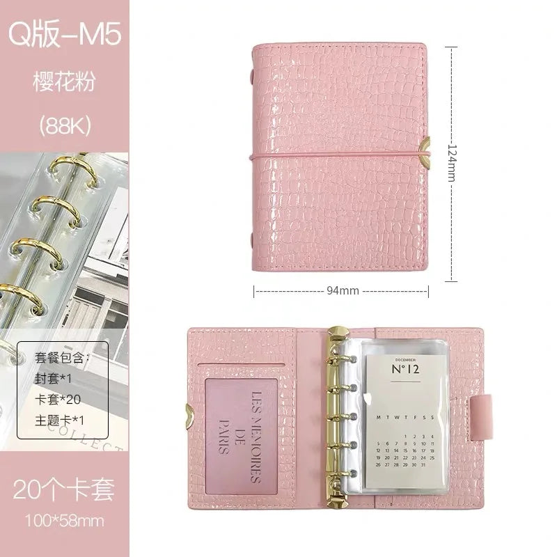 Crocodile Texture Loose-Leaf Journal — Refillable Vintage Notebook, B5/M5