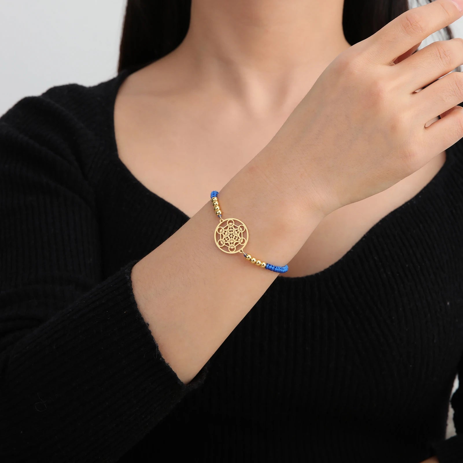 Metatron Cube Bracelet — Sacred Geometry Stainless Steel Spiritual Amulet