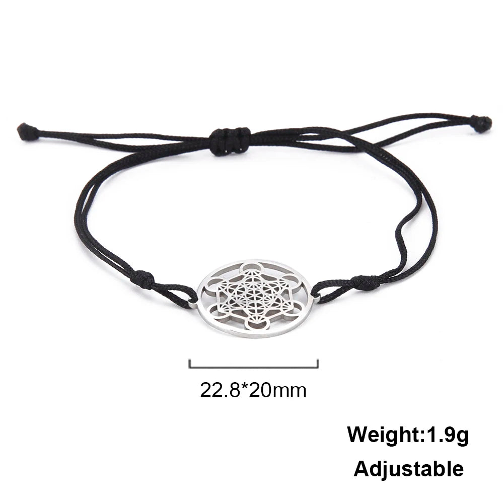 Metatron Cube Bracelet — Sacred Geometry Stainless Steel Spiritual Amulet