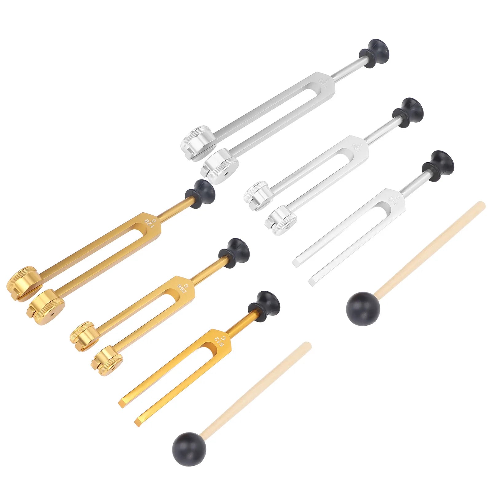 Alloy Tuning Fork Set — 128, 256 & 512Hz Frequency Healing Instruments