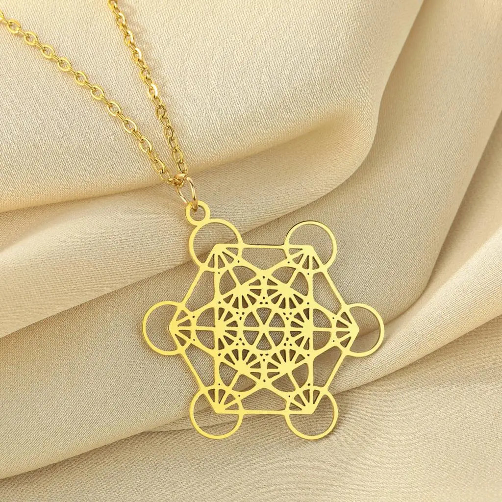 Metatron Cube Bracelet — Sacred Geometry Stainless Steel Spiritual Amulet