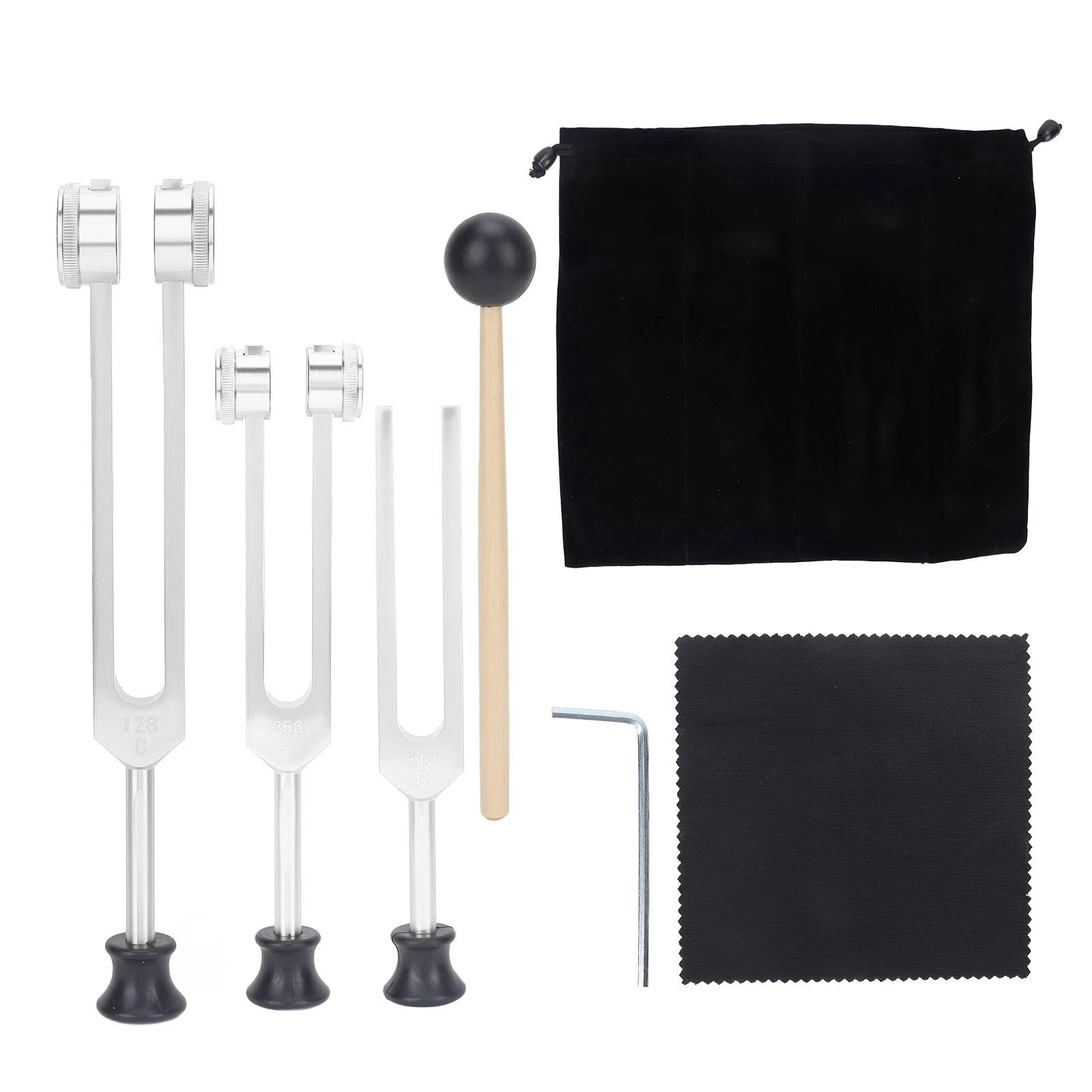 Alloy Tuning Fork Set — 128, 256 & 512Hz Frequency Healing Instruments
