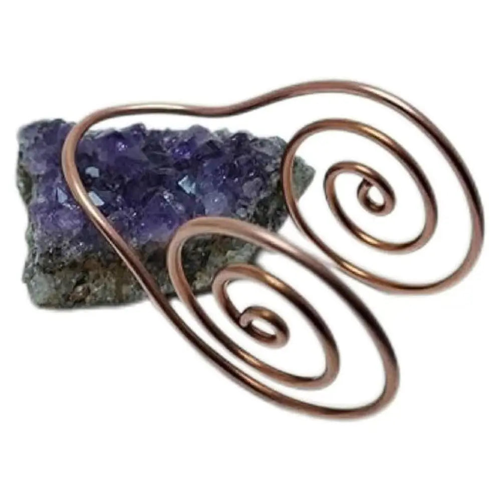 Copper Palm Reiki Spiral Ring — Energy Healing Meditation Hand Cuff