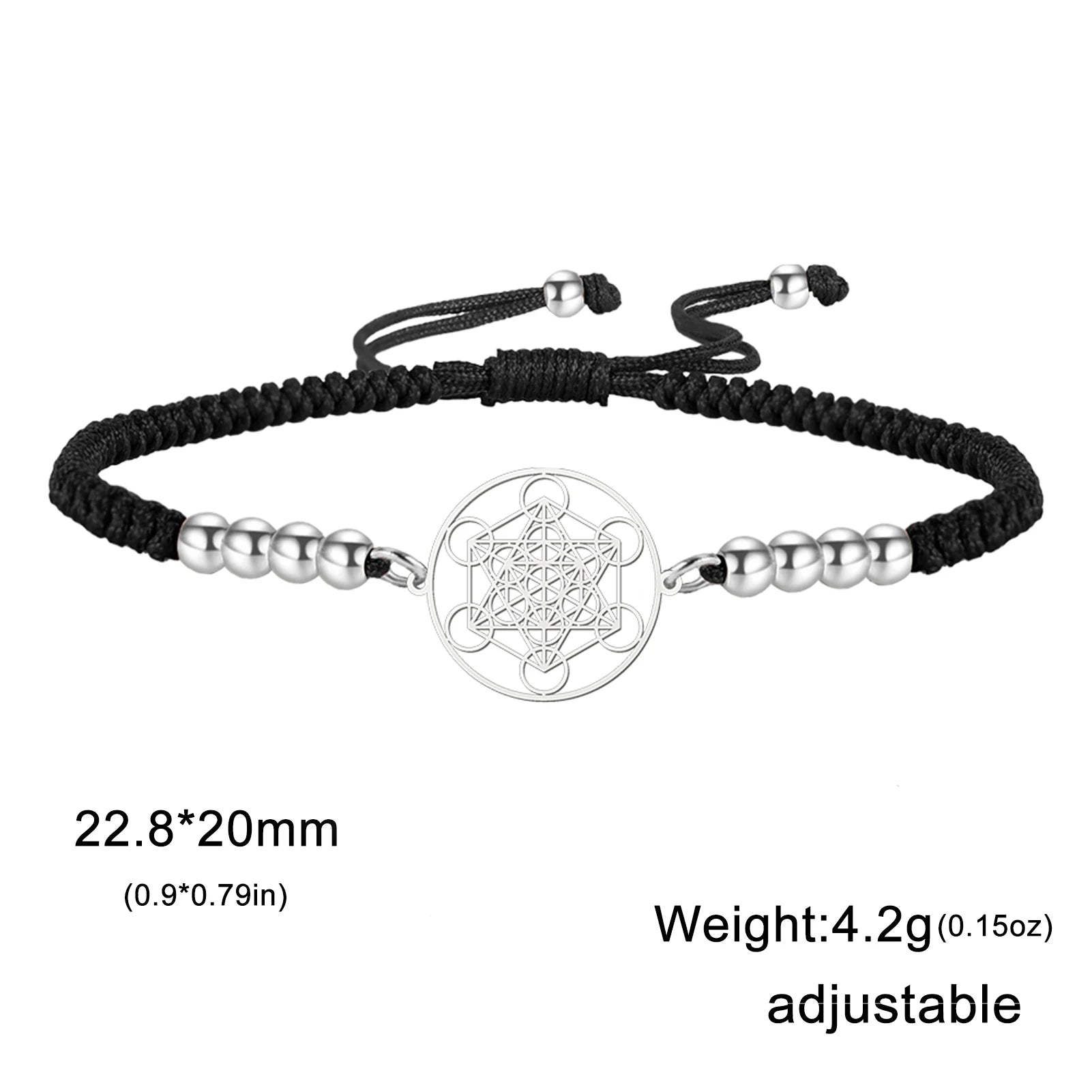 Metatron Cube Bracelet — Sacred Geometry Stainless Steel Spiritual Amulet