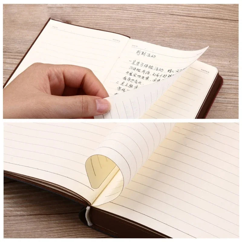 Vintage Leather Notebook Diary — Portable Embossed Journal, A6 Stationery Gift