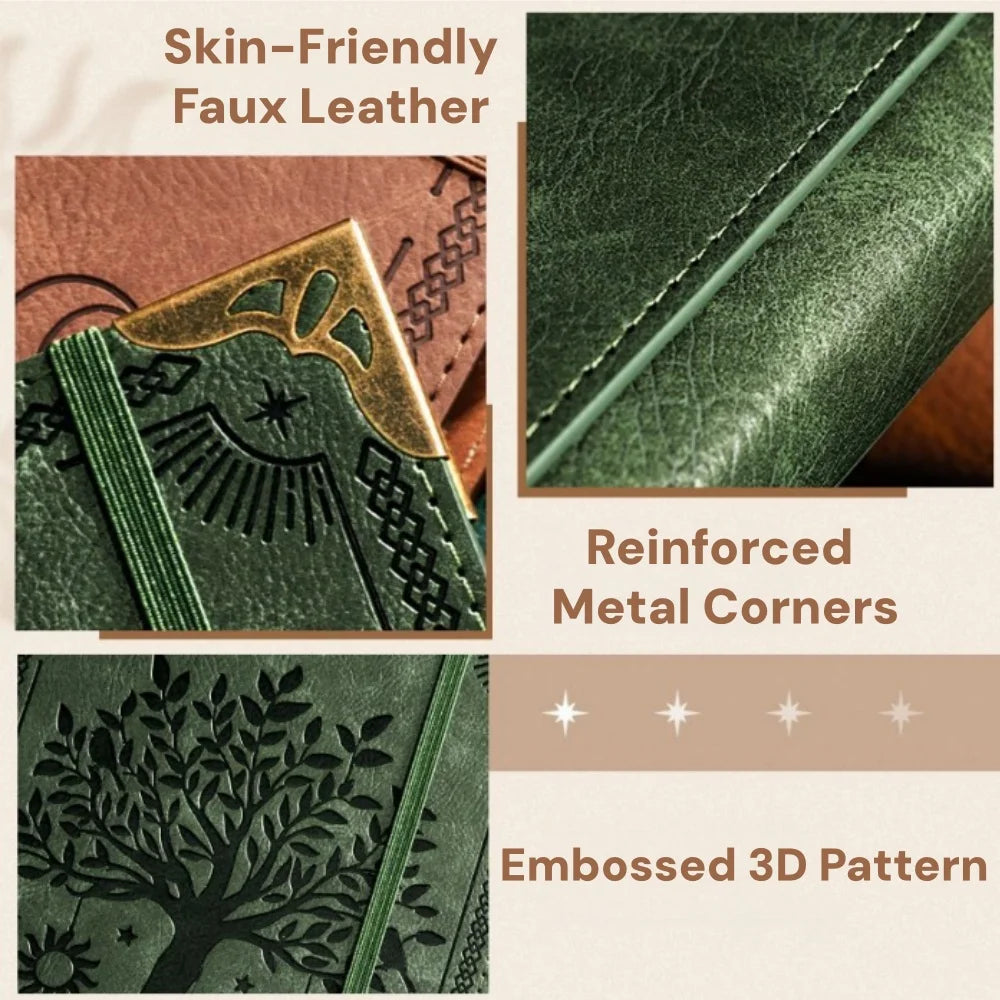 Tree of Life Leather Journal — Handmade Embossed