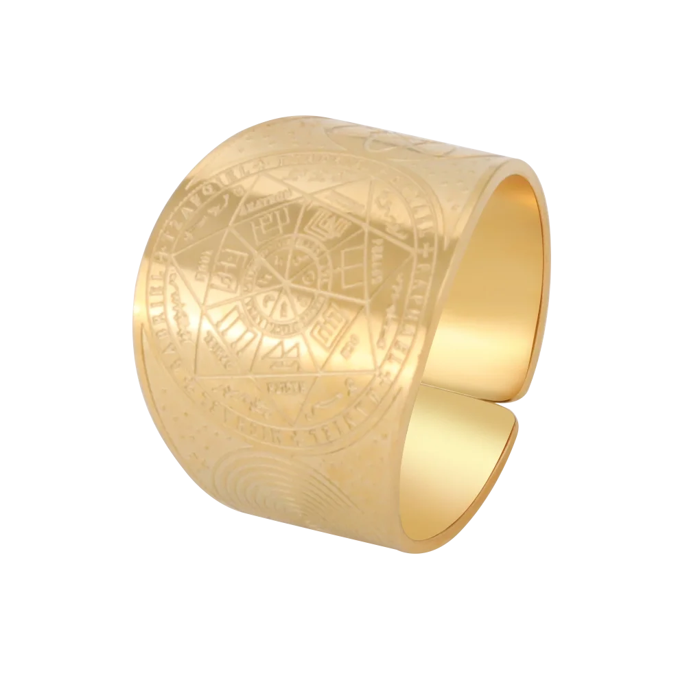 Seal of the 7 Archangels Protection Ring — Metatron Cube Lilith Solomon Amulet