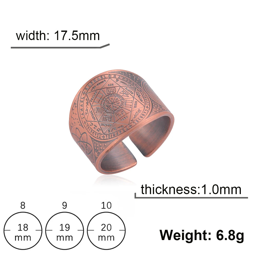 Seal of the 7 Archangels Protection Ring — Metatron Cube Lilith Solomon Amulet
