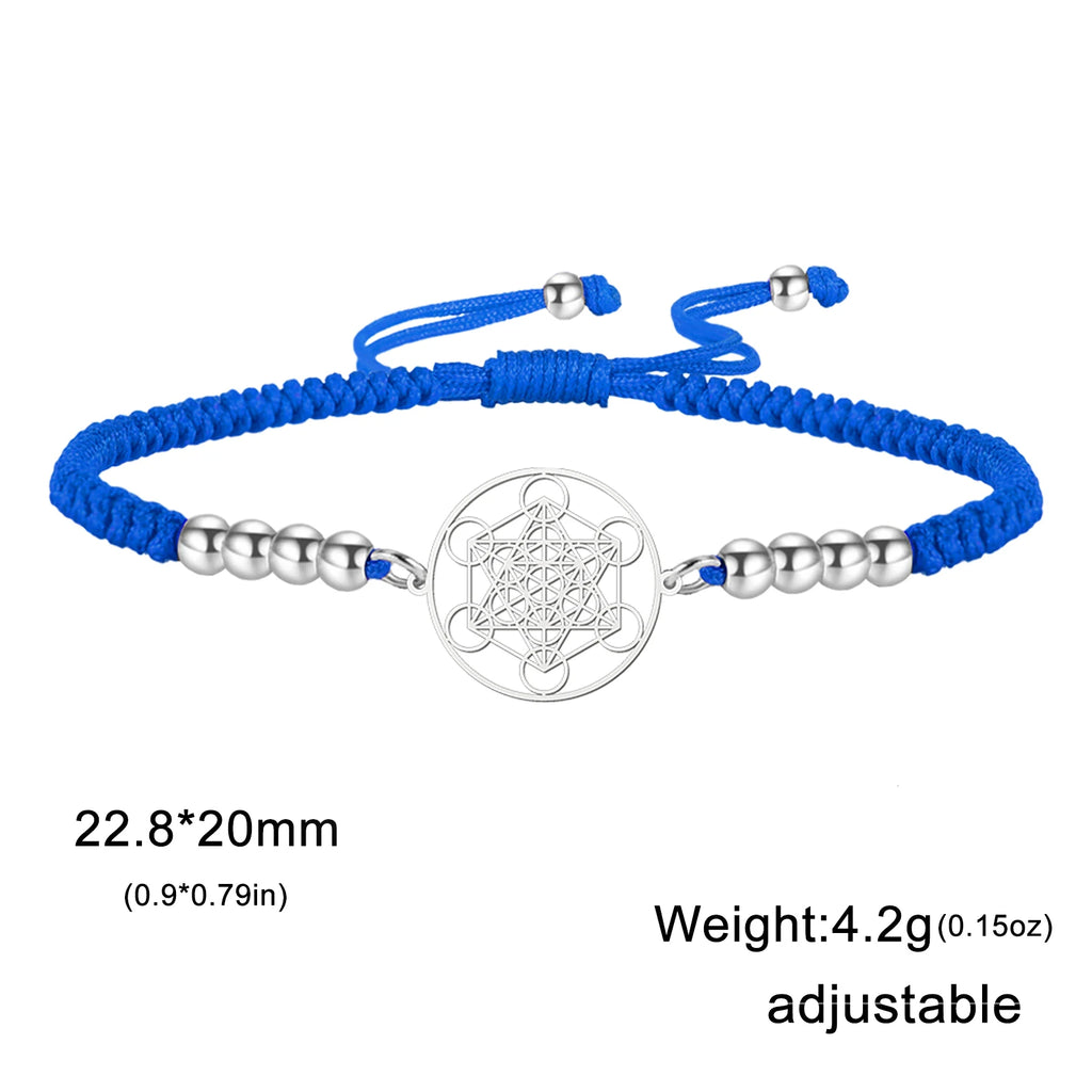 Metatron Cube Bracelet — Sacred Geometry Stainless Steel Spiritual Amulet