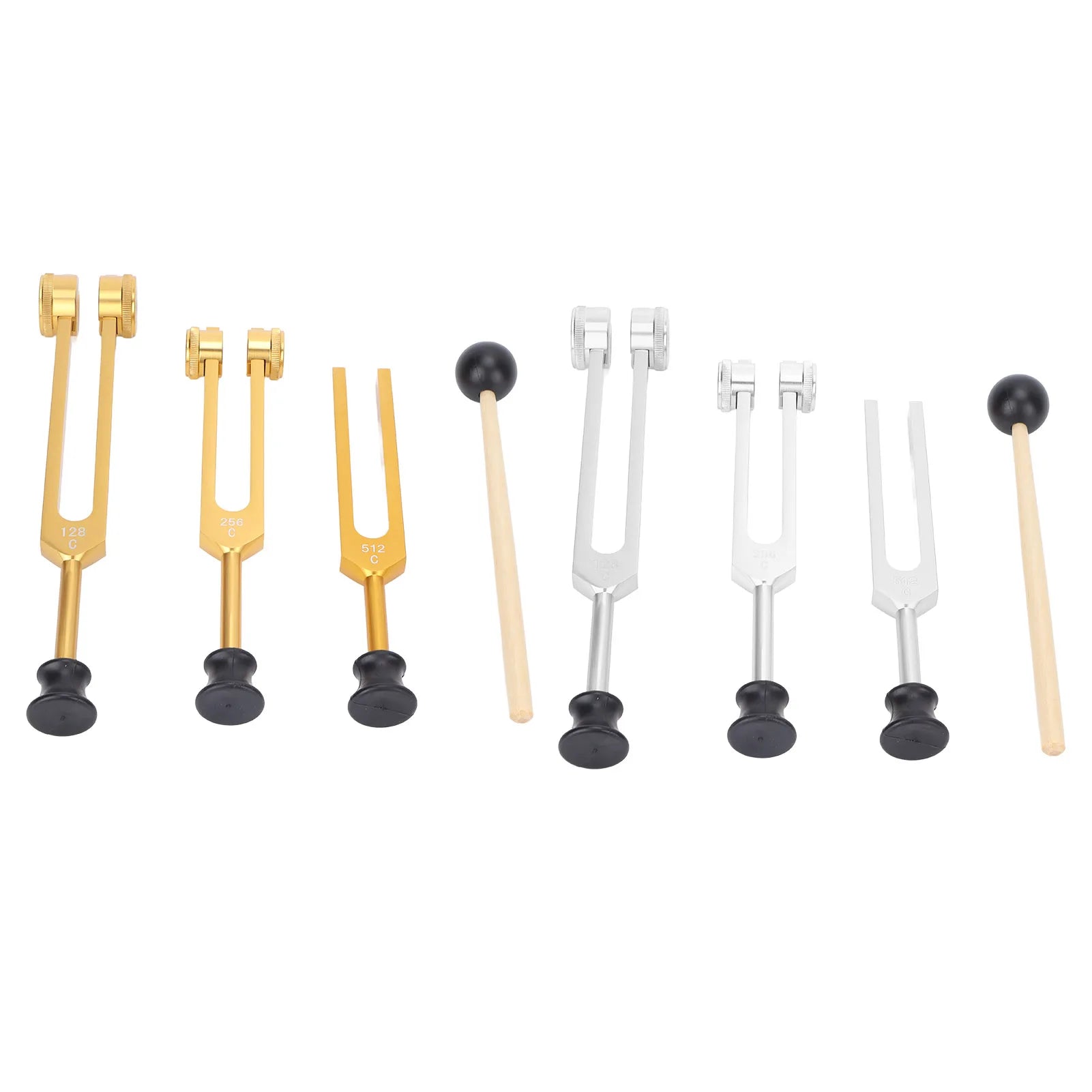 Alloy Tuning Fork Set — 128, 256 & 512Hz Frequency Healing Instruments