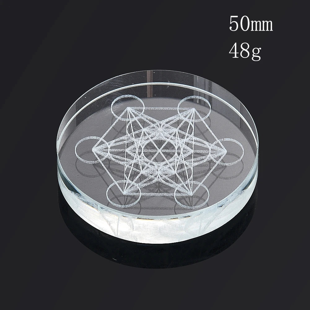 Metatron Cube Crystal Ball Stand — Sacred Geometry Wooden Altar Holder
