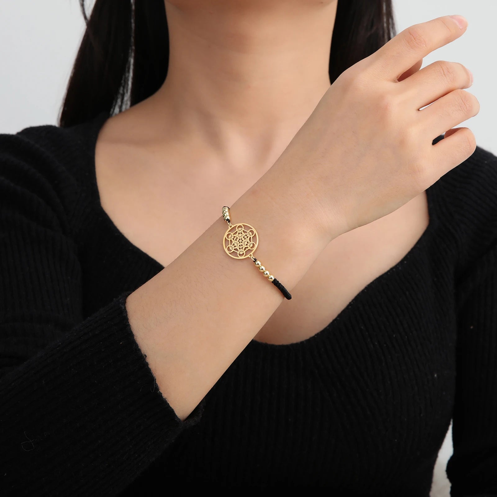 Metatron Cube Bracelet — Sacred Geometry Stainless Steel Spiritual Amulet