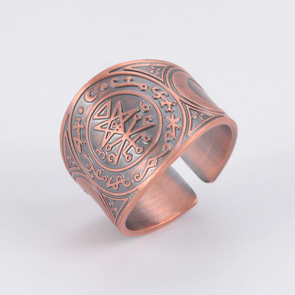 Seal of the 7 Archangels Protection Ring — Metatron Cube Lilith Solomon Amulet
