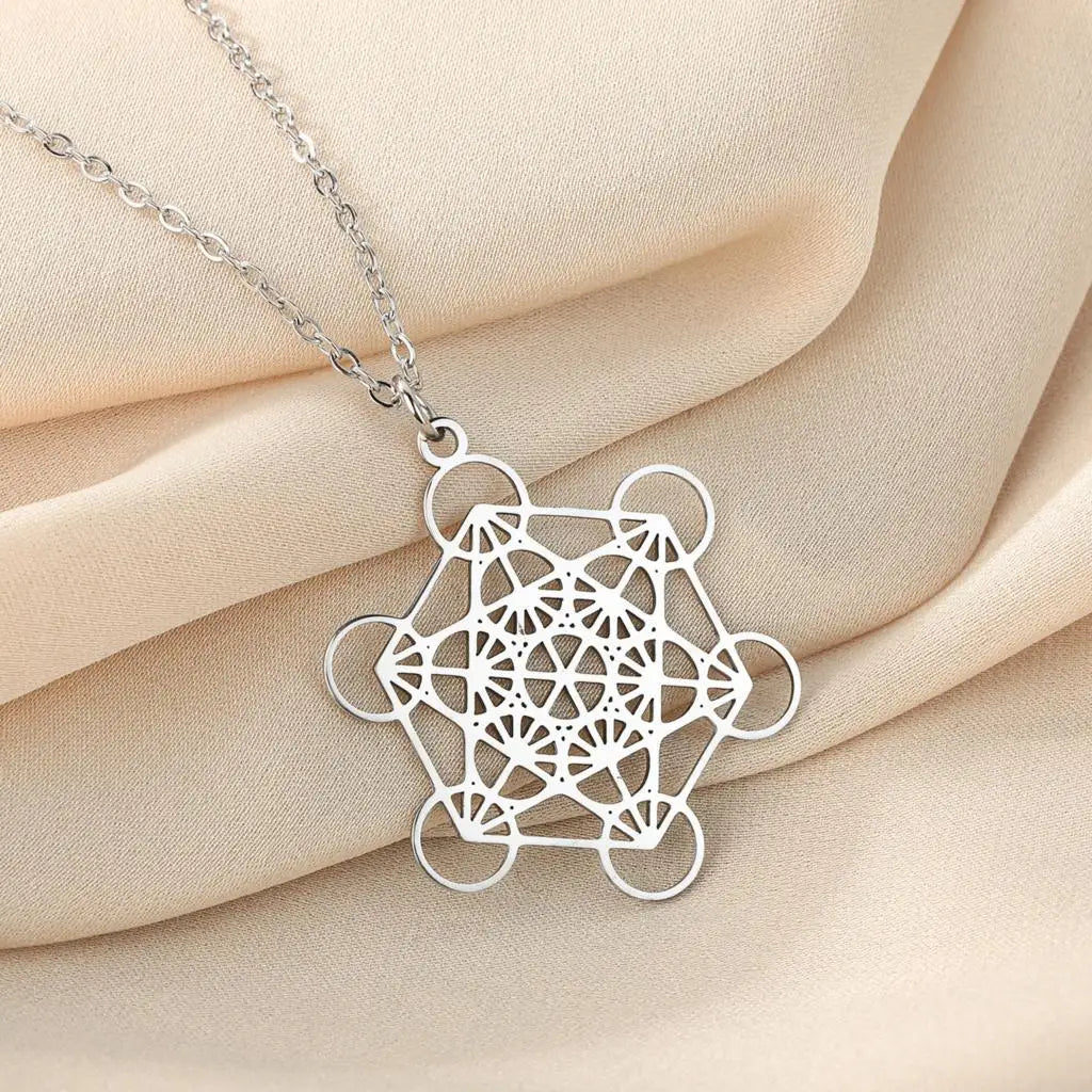 Metatron Cube Bracelet — Sacred Geometry Stainless Steel Spiritual Amulet