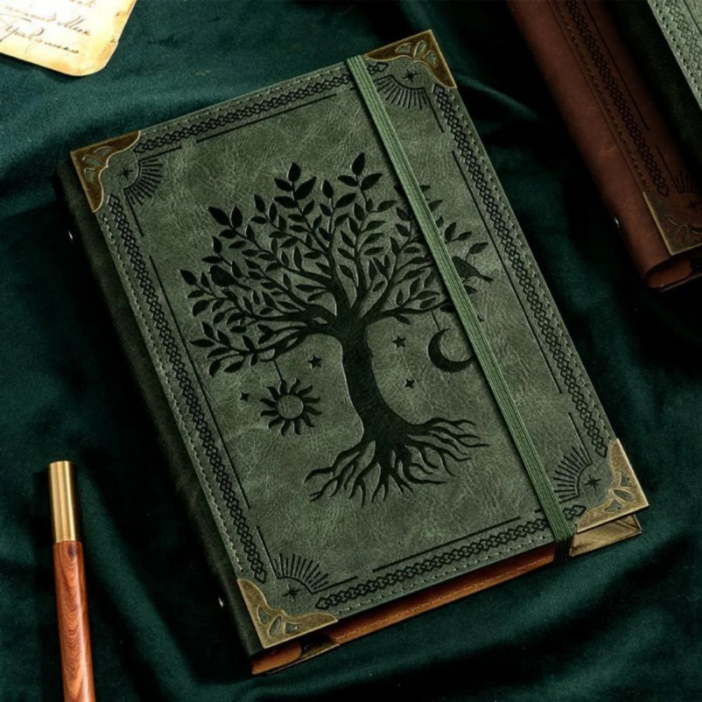 Tree of Life Leather Journal — Handmade Embossed