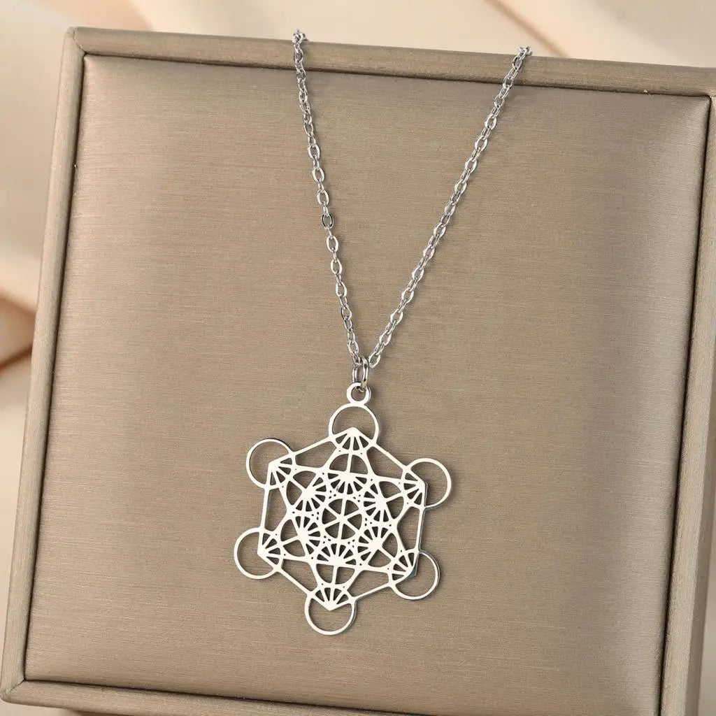 Metatron Cube Bracelet — Sacred Geometry Stainless Steel Spiritual Amulet