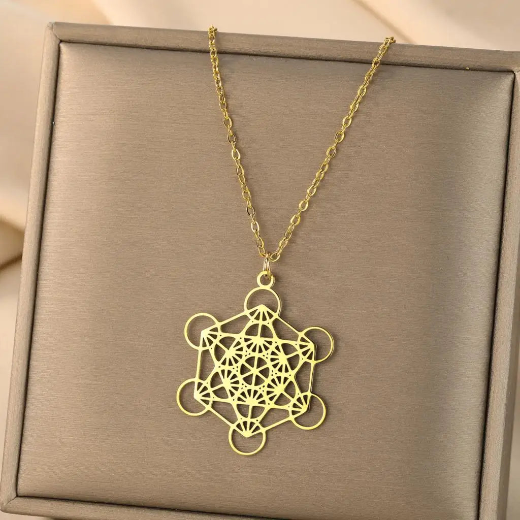 Metatron Cube Bracelet — Sacred Geometry Stainless Steel Spiritual Amulet